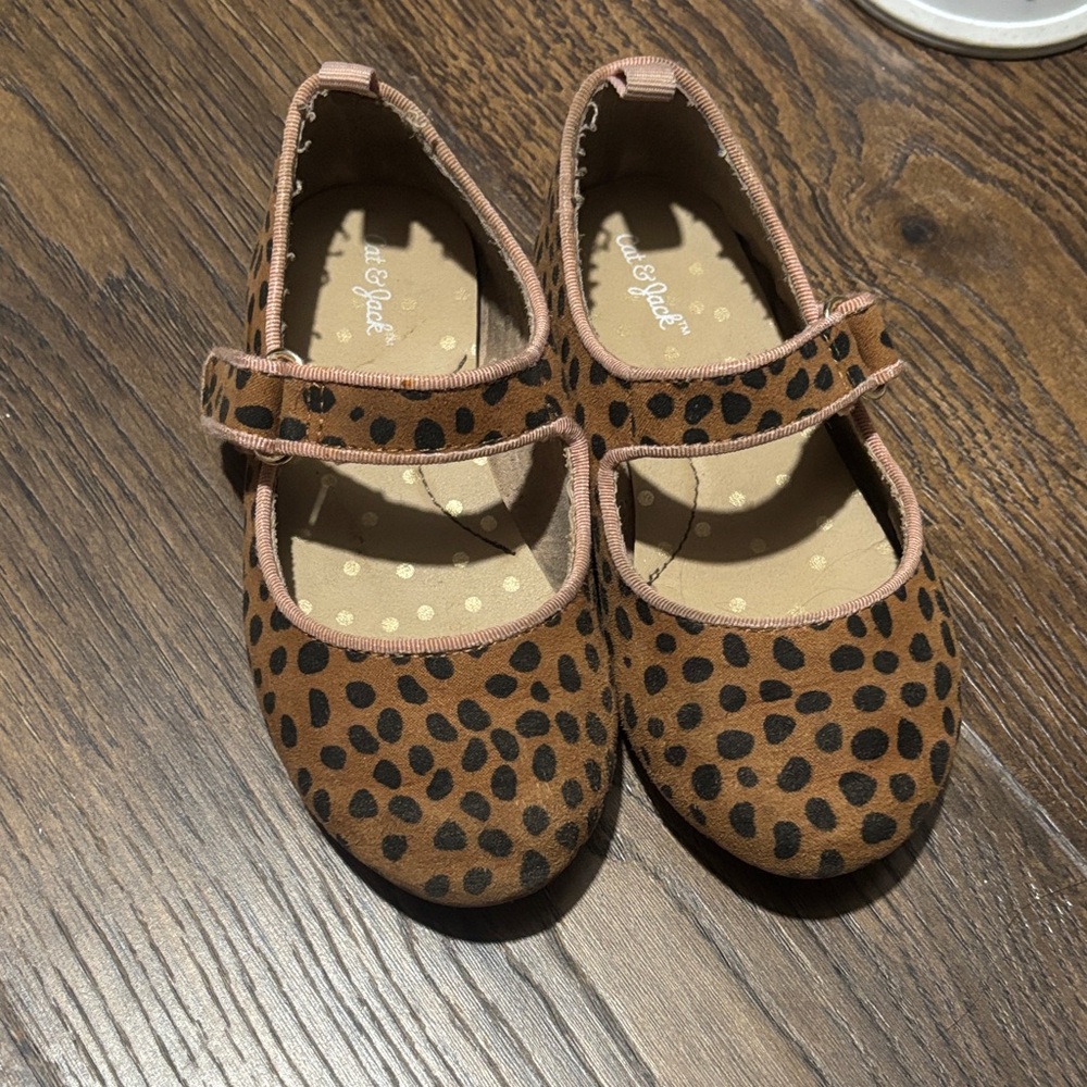 Cat & Jack Brown Leopard Print Mary Jane Shoes